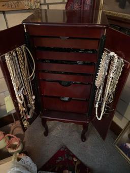 Jewelry chest, 40" tall x 16" wide.