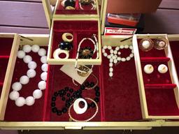 Jewelry chest, change purse, jewelry