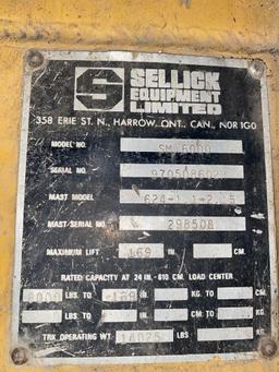 Sellick SM6000 rubber tire fork lift