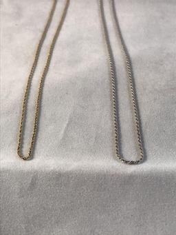 14K 18in white gold and 14K 18in yellow gold chains - 4.1DWT