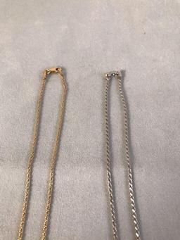 14K 18in white gold and 14K 18in yellow gold chains - 4.1DWT