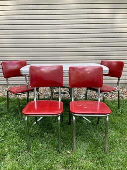 1950s chrome 5 pc. table and chairs set, retro, Formica top