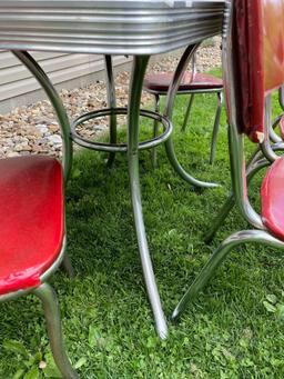 1950s chrome 5 pc. table and chairs set, retro, Formica top