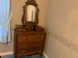 Victorian Three-Drawer Dresser w/ Mirror