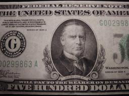 1934 $500 Note Chicago