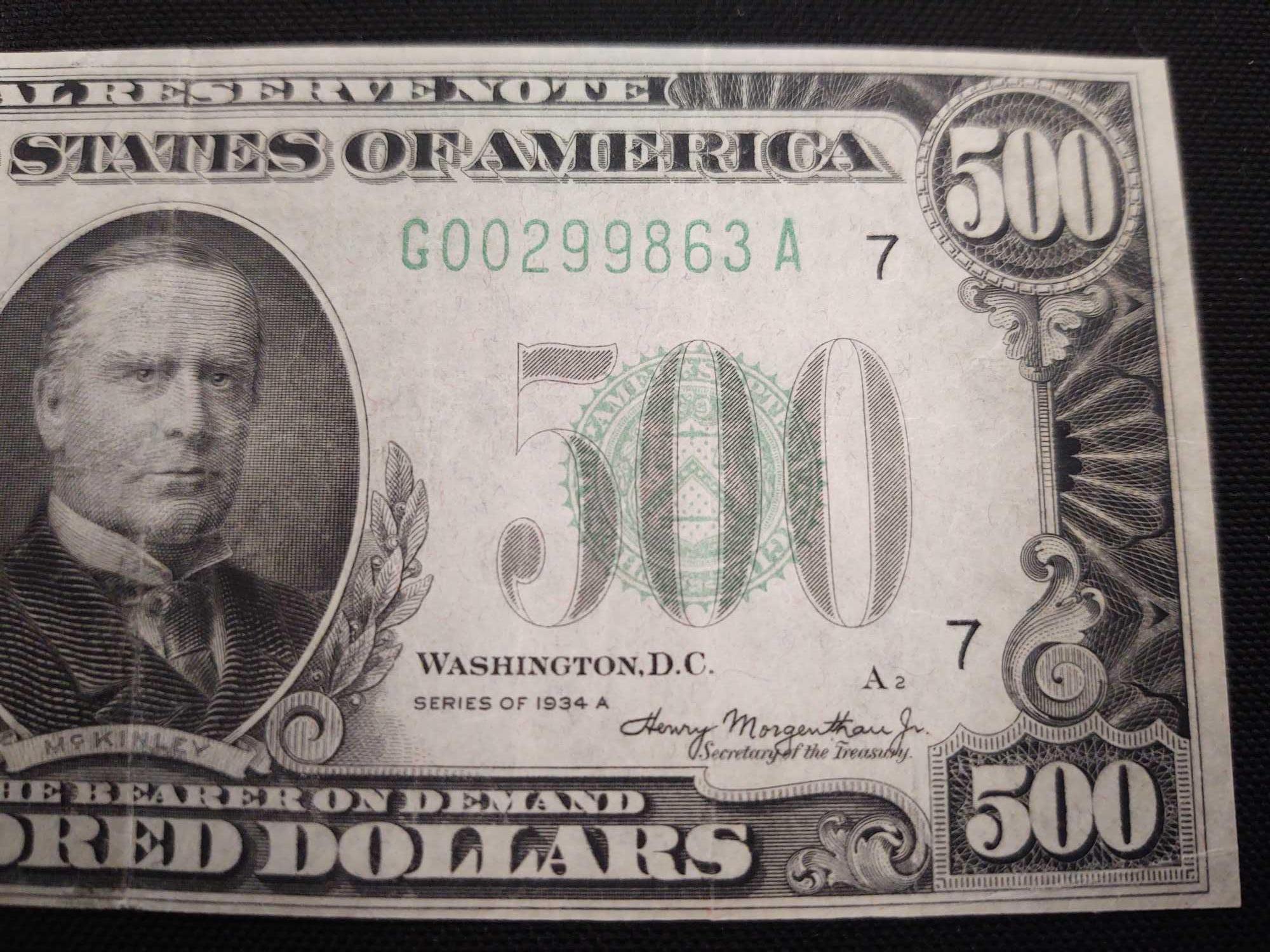 1934 $500 Note Chicago