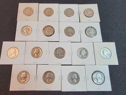 (17) 1934-1964 Silver Quarters