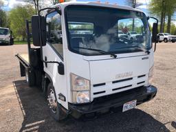 2013 Isuzu cabover flatbed truck with 50,774 miles