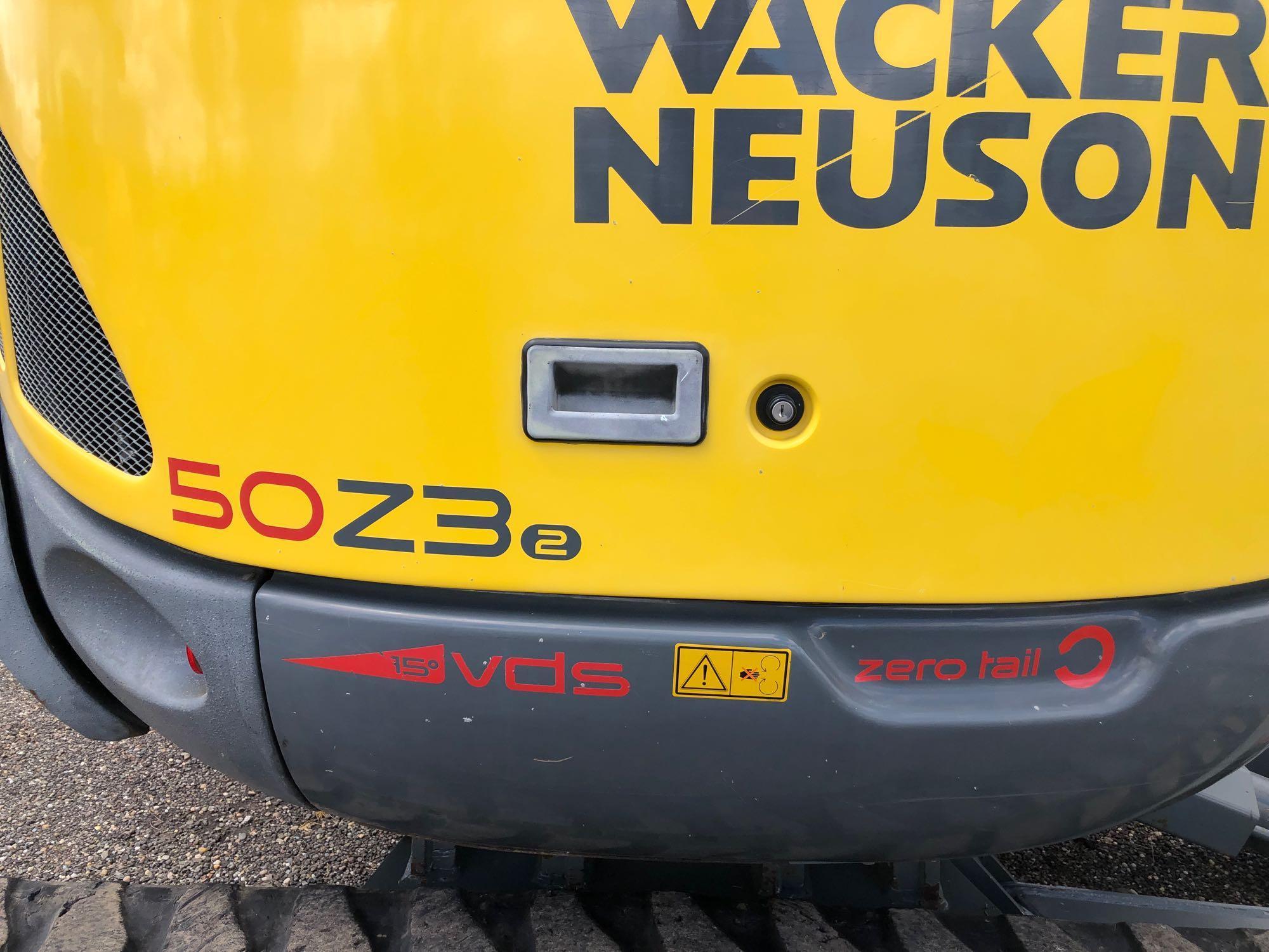 Wacker Neuson 50z3 2 excavator, Tilt angle cab, thumb and back blade, 2,276 hrs All 4 buckets
