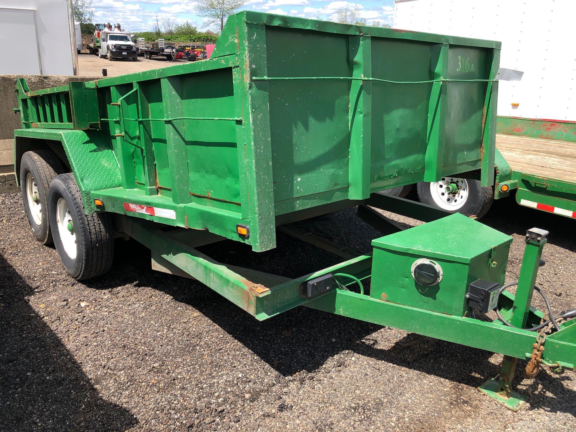 2004 Moritz 9950 GVW dump trailer, ramps, 12 ft.