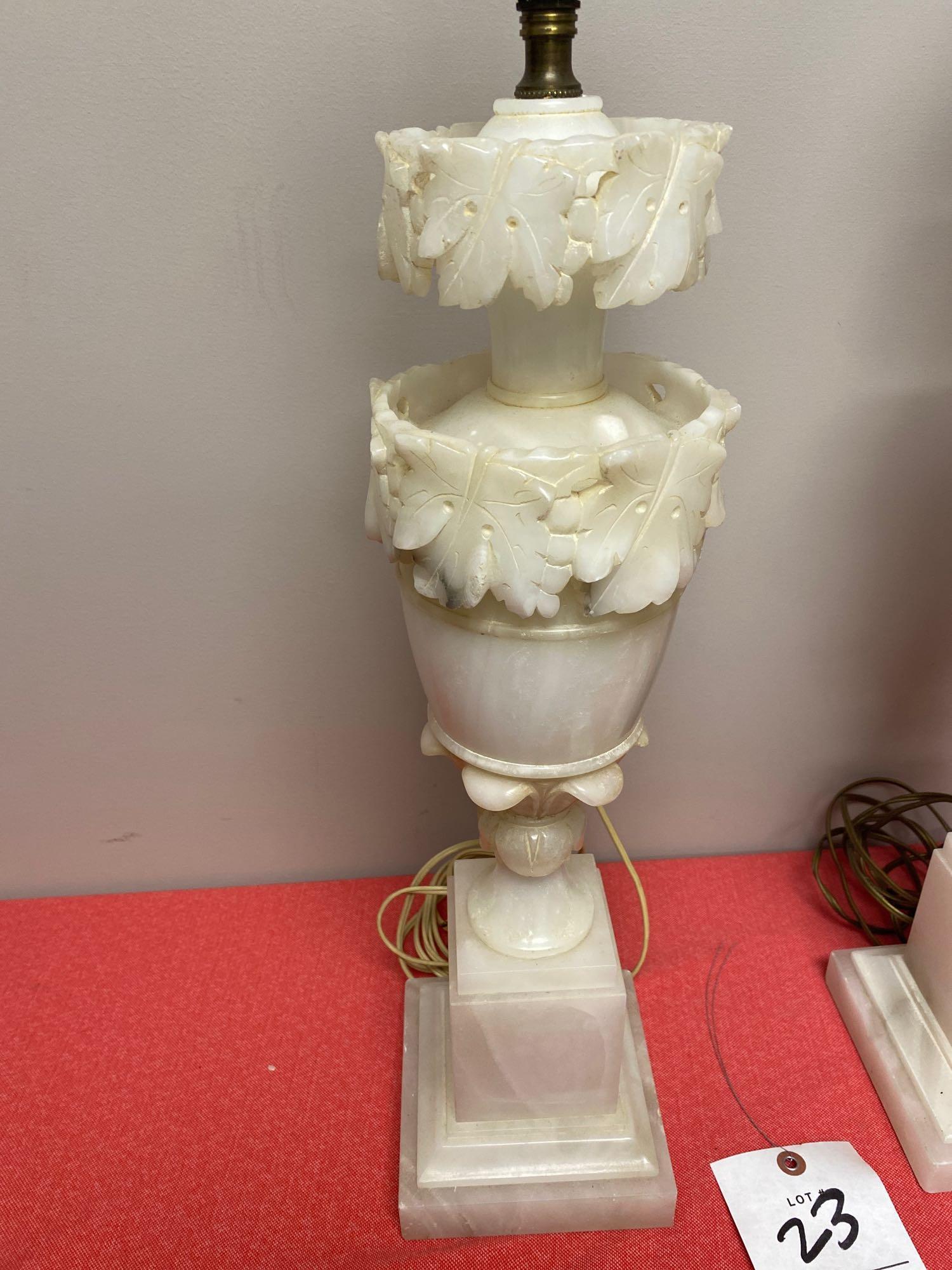 Italian alabaster carved lamps