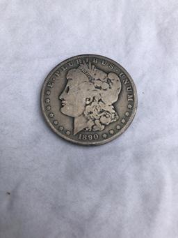 1890 o Morgan silver dollar