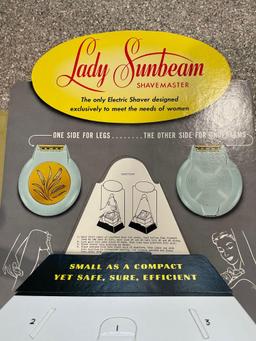 1950s Store Counter Display Sunbeam Cardboard Advertising, Santa Sunbeam