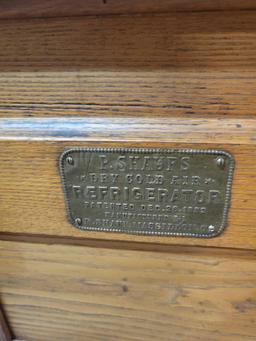 P. Shaufs Dry cold air refrigerator, manufactured in Massillon Ohio, patent date 1882