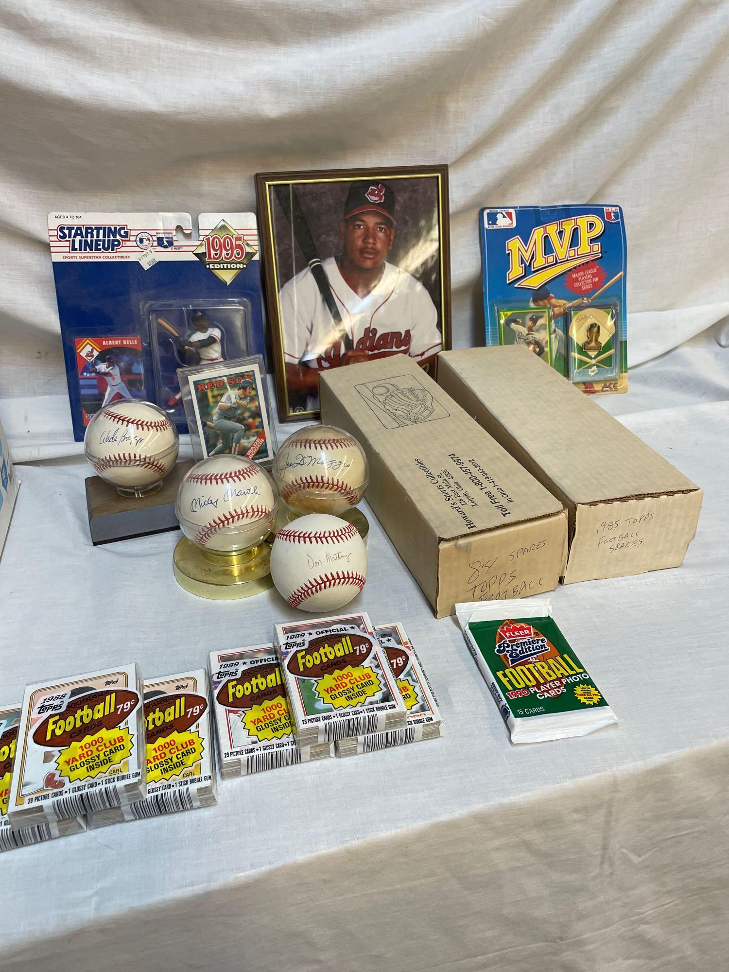 Sports cards, signed baseballs, etc.