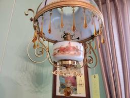 Hanging Hand Painted Swag Lamp