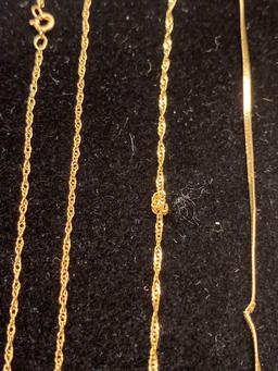14k Gold Herringbone Necklace, Bracelet, & chains 6.6 DWT