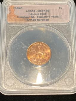 Graded 2009 P & D Lincoln Cent MS67 RD