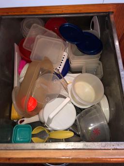 Tupperware, Baking Items, Contents of Bottom Cabinets