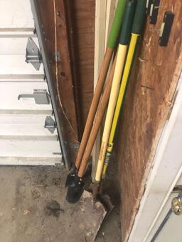 Shovels and post hole digger