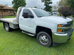 2018 Chevy 3500 HD, dually with like-new alum. stake bed 8-1/2 X 8 wide,