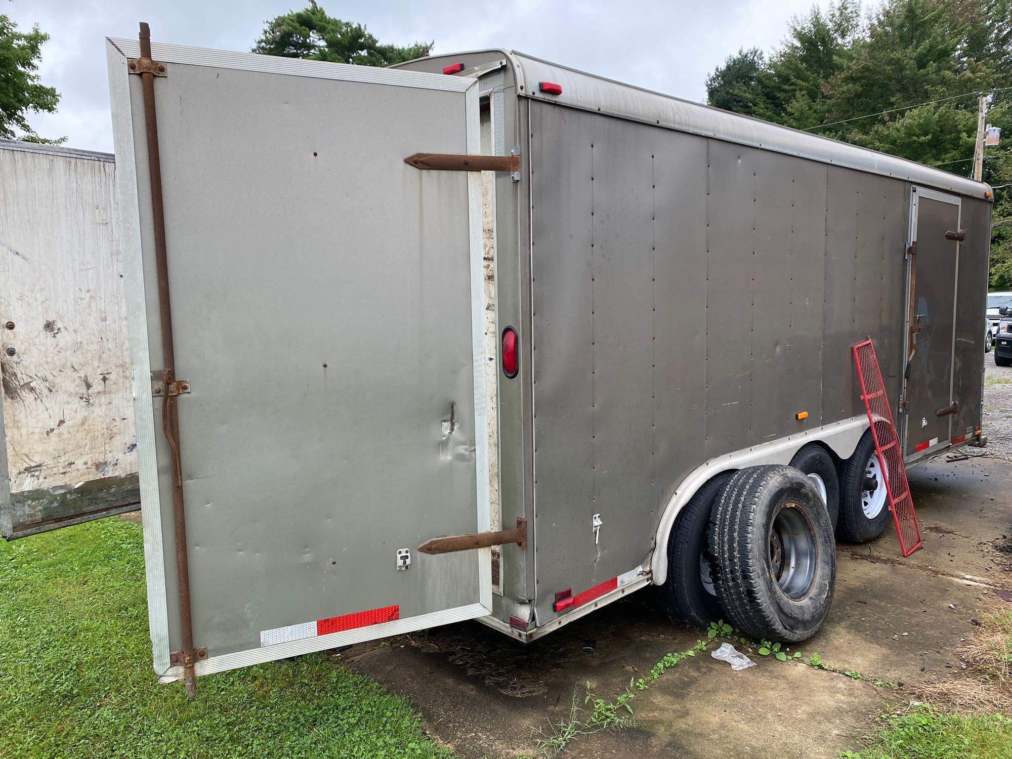 2006 Atlas 19 ft box job trailer with (3) 7,000 lb axles