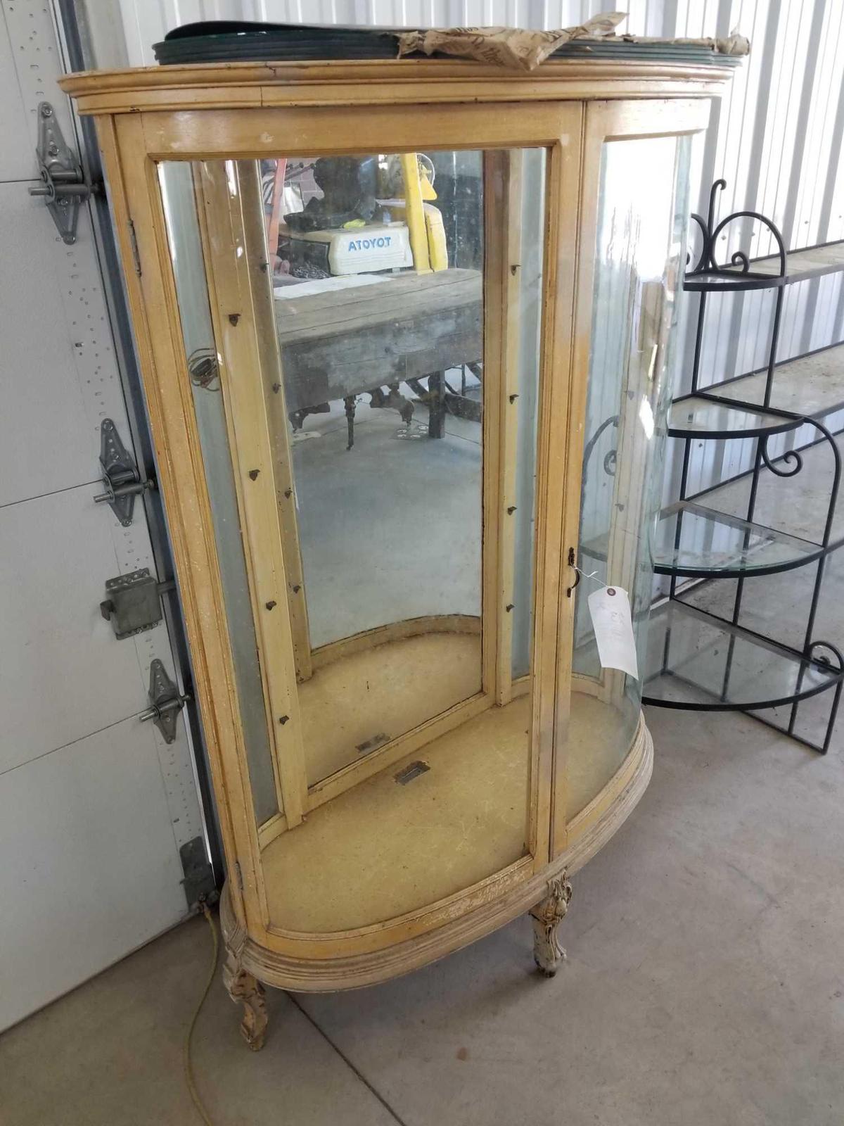 Oval china cabinet with glass shelves