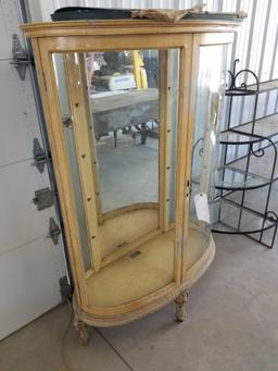 Oval china cabinet with glass shelves