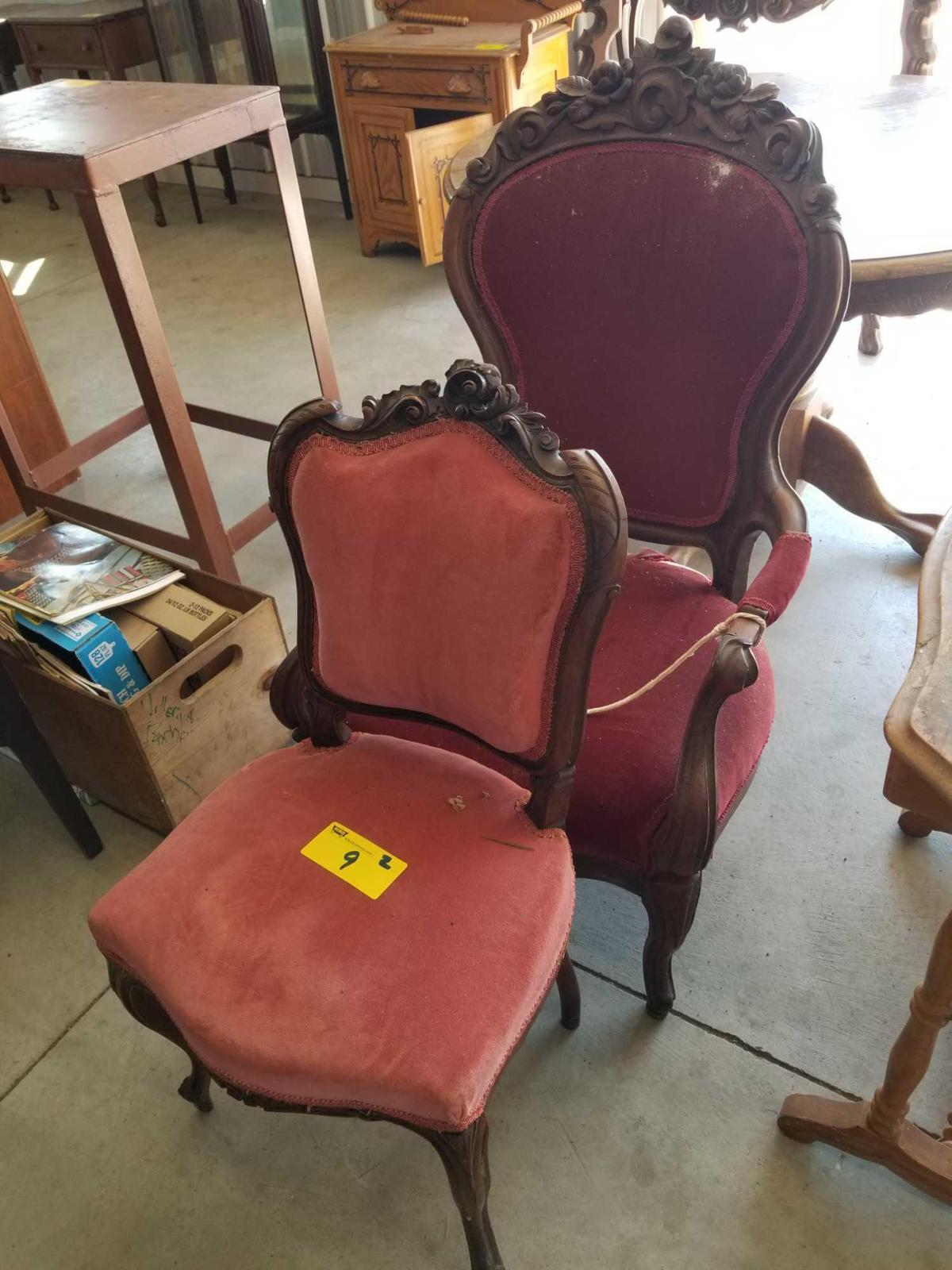 2 victorian chairs