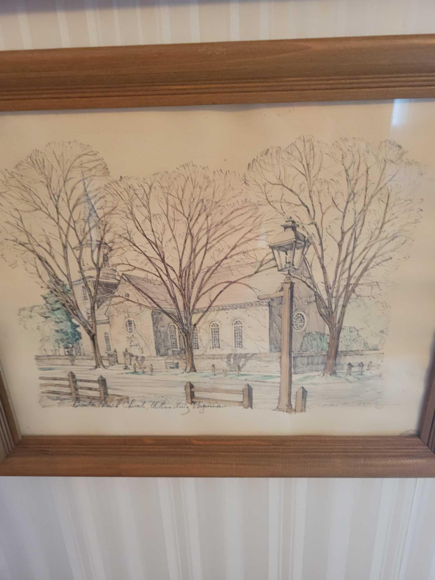 Charles Overly Set of 4 watercolors of Williamsburg Virginia