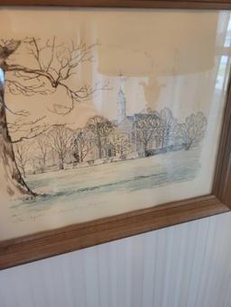 Charles Overly Set of 4 watercolors of Williamsburg Virginia