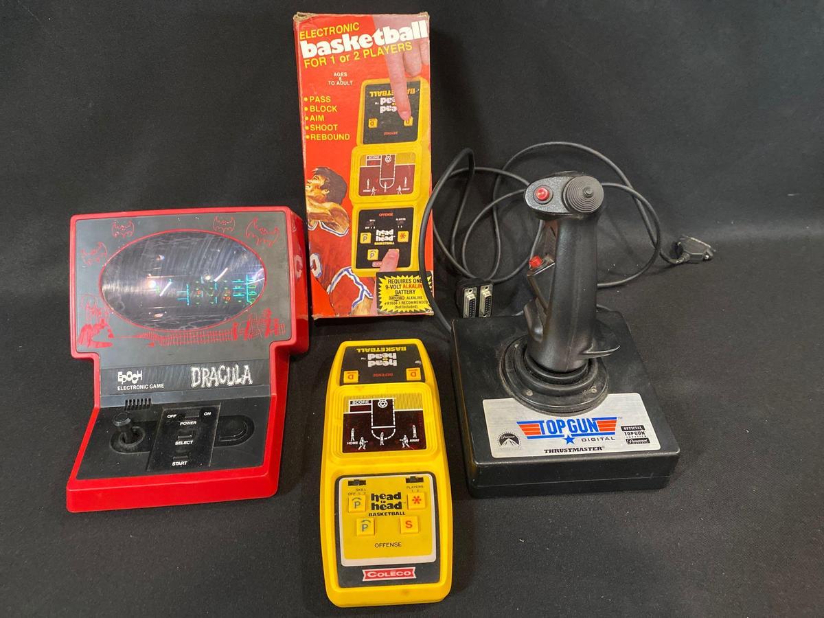 Vintage Handheld Video Games, Epoch Electronic Dracula Game, Electronic Basketball