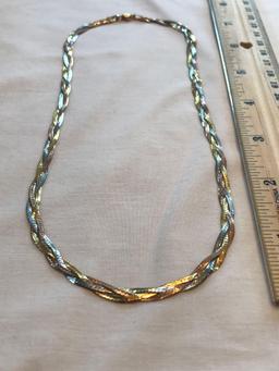 14K gold woven necklace