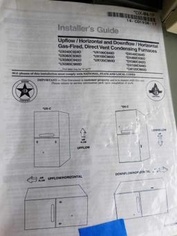 Trane 90k btu gas furnace, high efficiency, XR90 model, with Aprilaire air cleaner