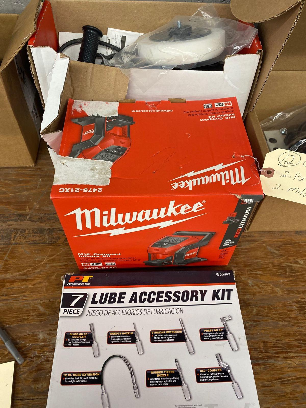 Group of tools 2 porter cable polisher 2 Milwaukee tools