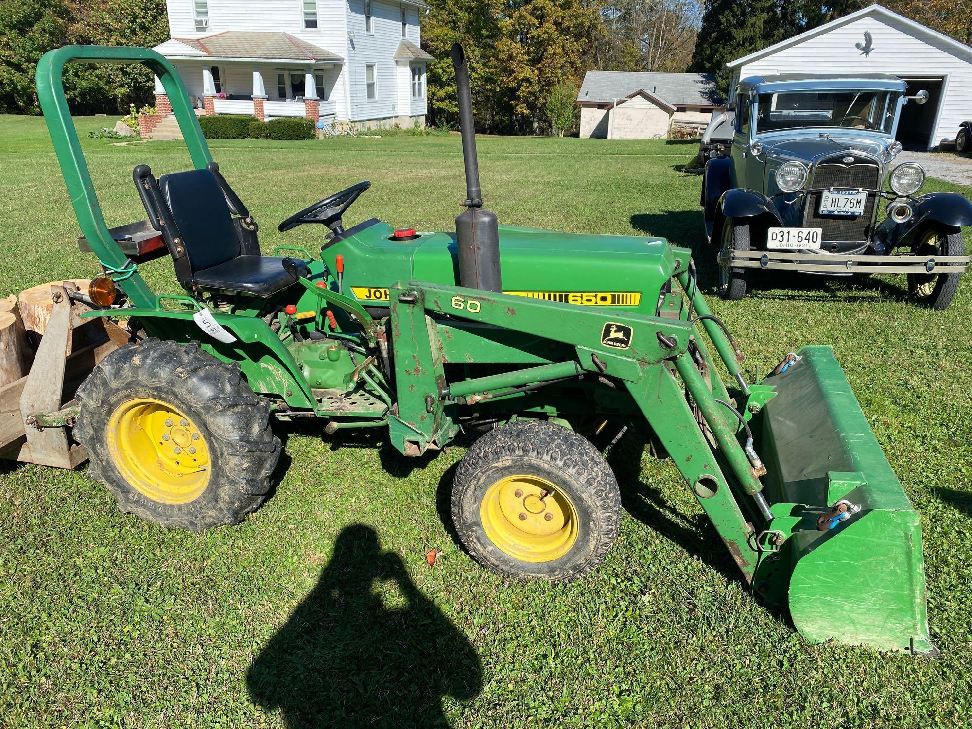 John Deere 650 tractor with 60 loader