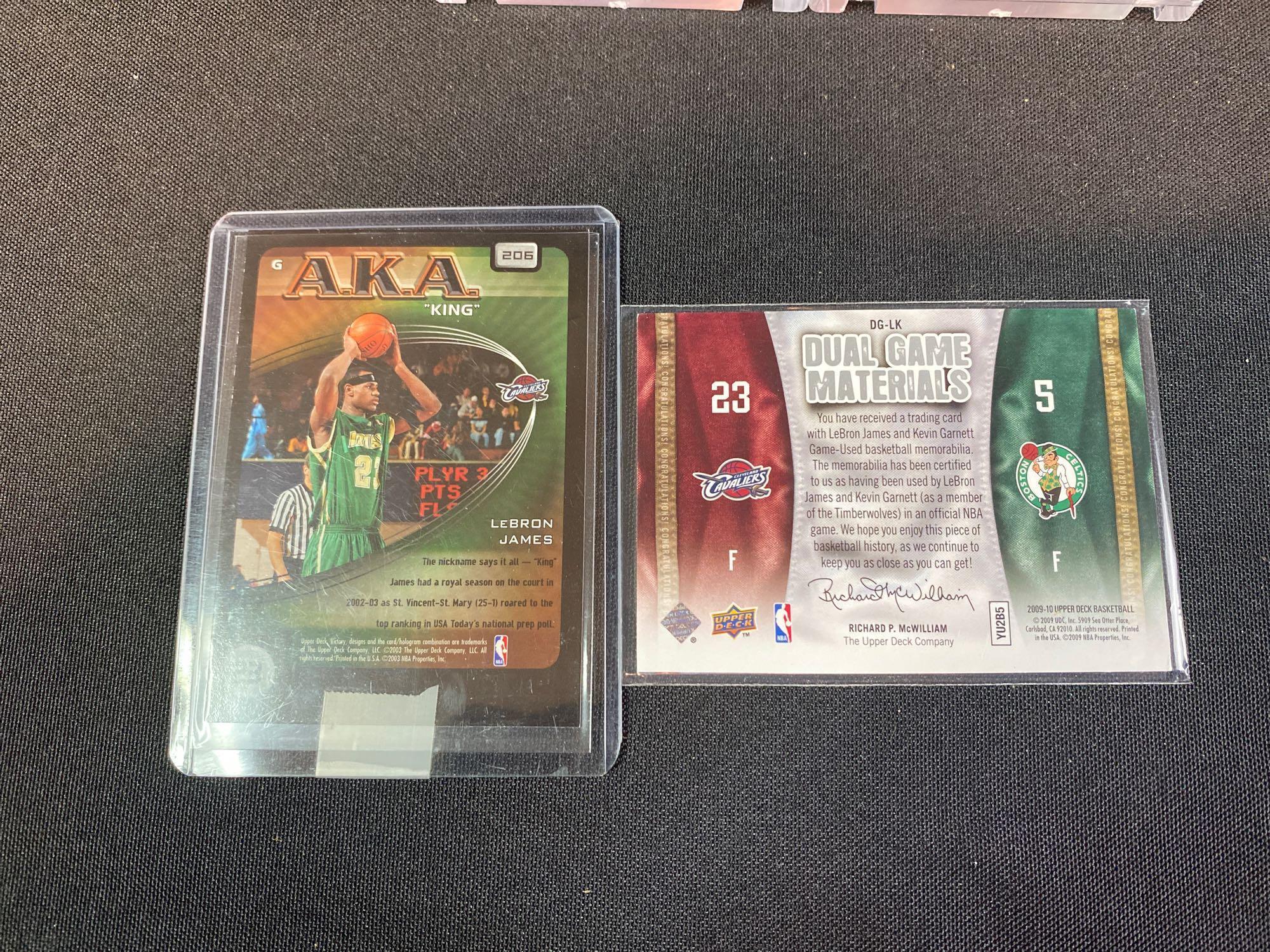 LeBron James 2003 Sports Illustrated for kids cards, Upper Deck, dual game materials card.