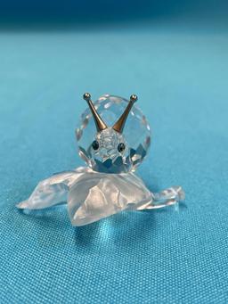 Swarovski crystal snail figurine in box