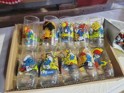 Smurf Glasses and Figures