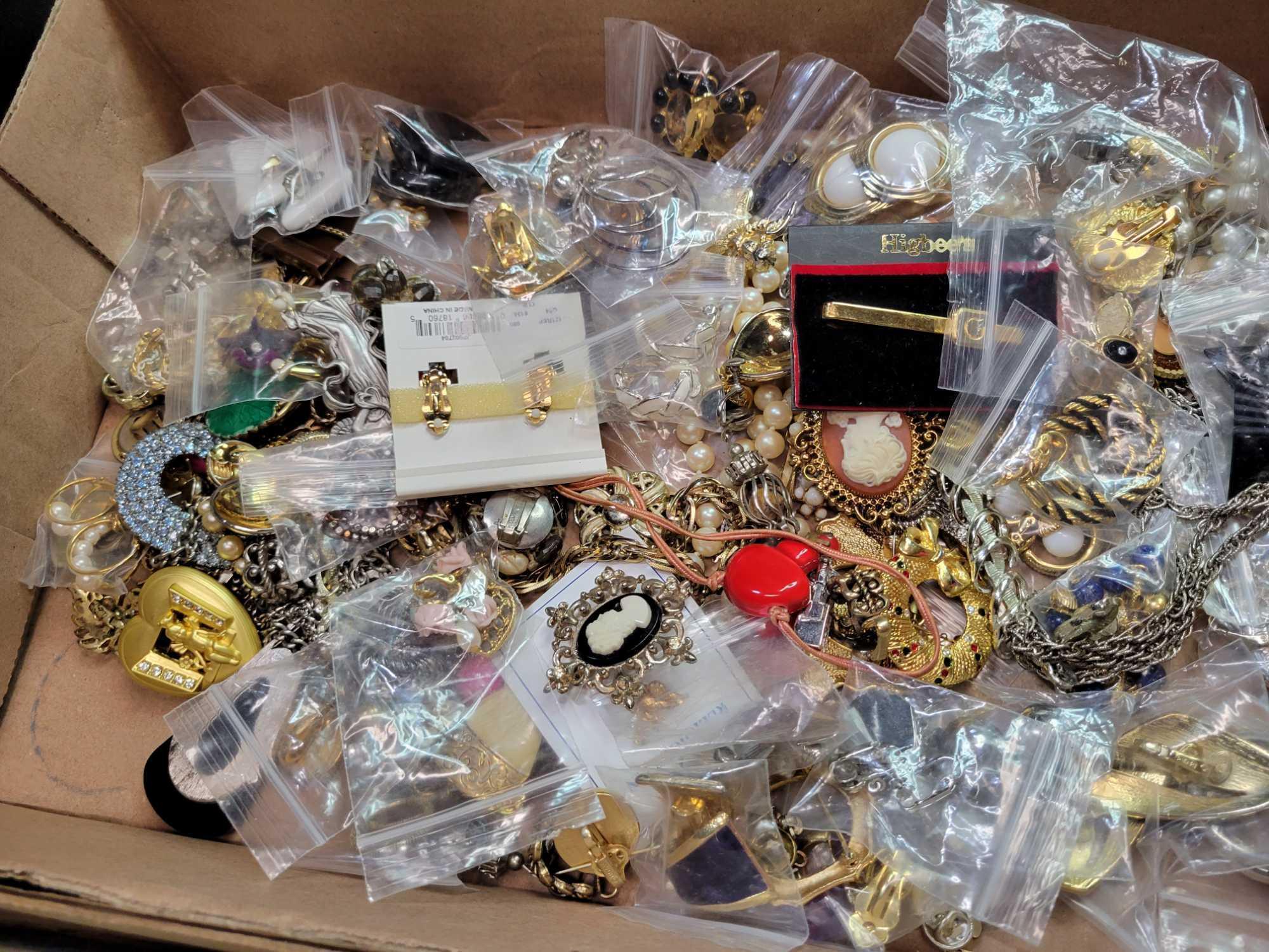 2 boxes of sterling and costume jewelry, earrings, bracelets, necklaces