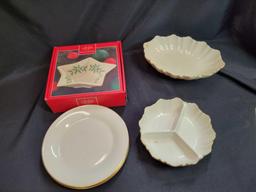 Lenox bowls, 3 plates and holiday dish