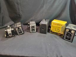 Vintage cameras, Brownie, Spartus Target, Hawkeye