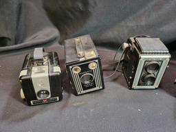Vintage cameras, Brownie, Spartus Target, Hawkeye