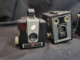 Vintage cameras, Brownie, Spartus Target, Hawkeye