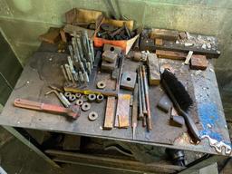 steel work table with tooling
