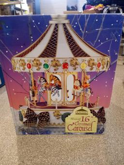 16" Musical Christmas Carousel