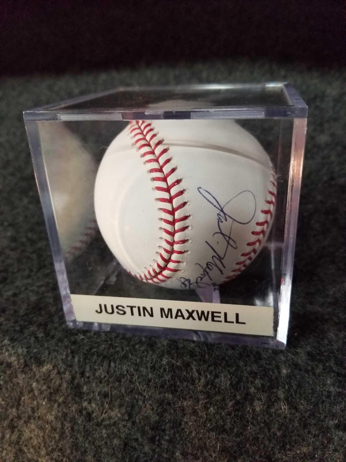 Justin Maxwell signed baseball, with cert