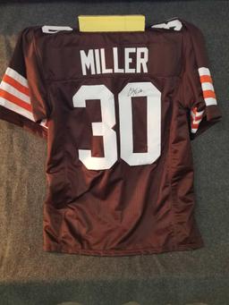Cleo Miller signed jersey, Browns, with cert