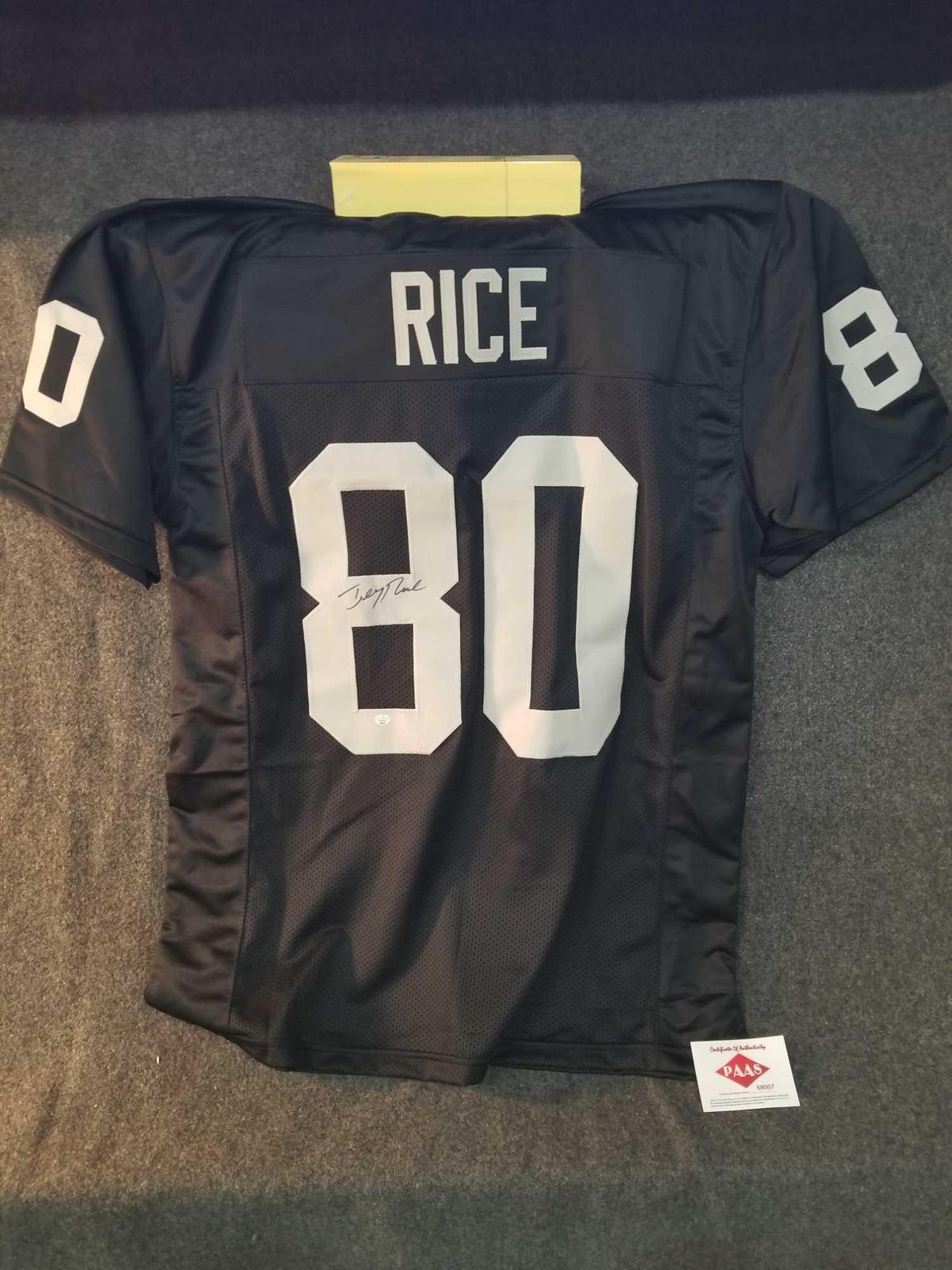 Jerry Rice signed jersey, Raiders, with cert