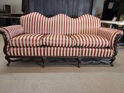 Early Striped 3 Cushion Sofa - Some Damage